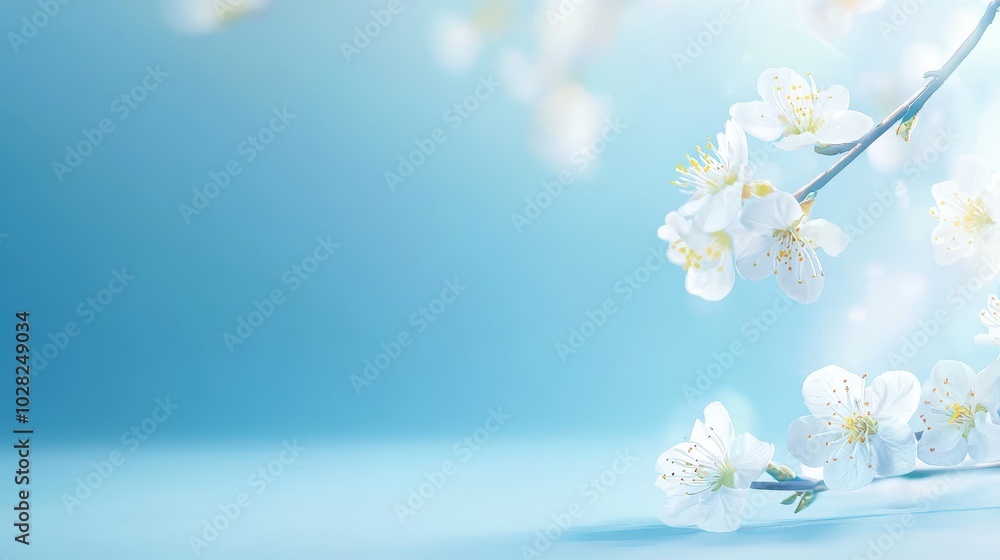 Poster light blue background with a soft, airy feel, perfect for creating a tranquil and serene design aest