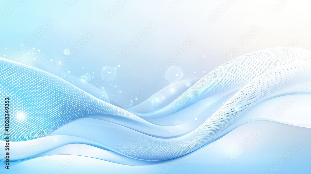 Poster light blue background with soft, dotted textures, offering a subtle and calming design for backgroun