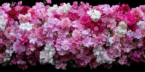 Obraz premium Pink and White Paper Flower Wall Romantic Floral Background Wedding Decor