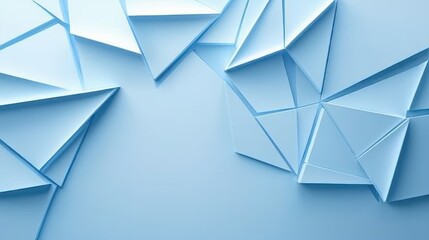 Obraz premium Light blue geometric pattern with sharp, angular shapes, creating a sleek and professional background.