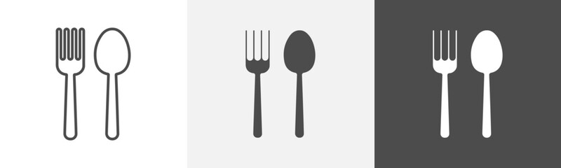 spoon icon Vector thin line symbol