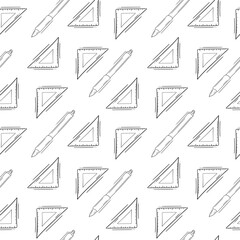 Naklejka premium school pattern, education seamless pattern, doodle school seamless pattern, hand drawn education pattern background, doodle school bckground