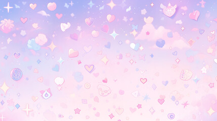 abstract cartoon pattern colorful soft pastel colors
