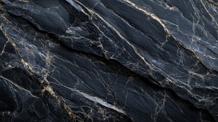 Black Stone with Golden Veins Texture