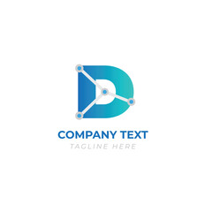 d Shaped network business blue Unique and Memorable Logo for business