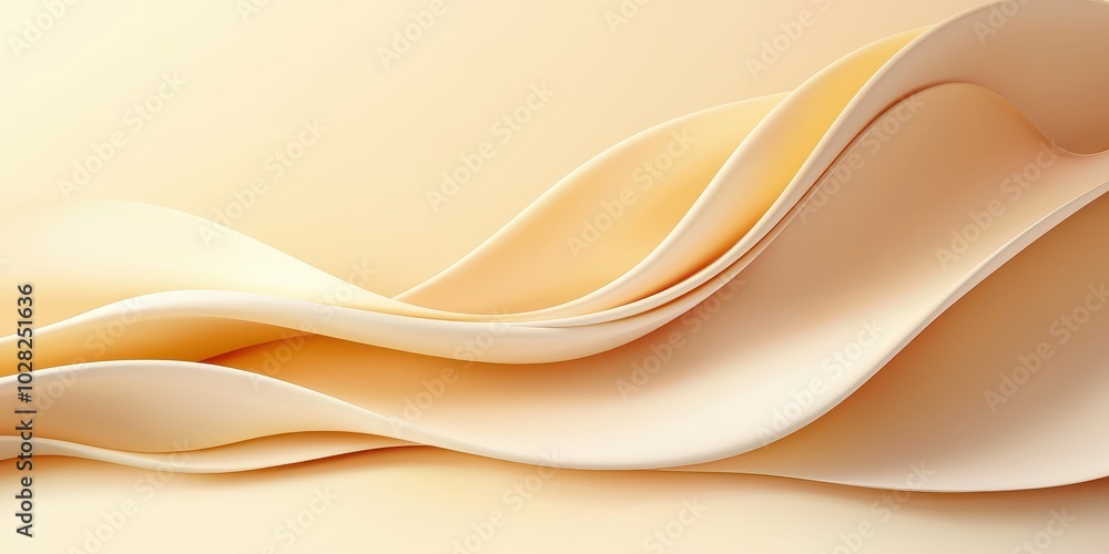 Poster pastel light yellow background with smooth transitions between lighter and darker areas for depth.