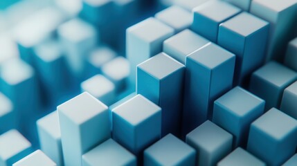 Obraz premium Abstract Blue Cubes Pattern