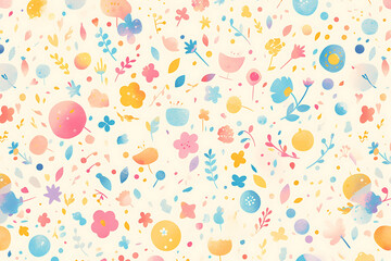 abstract cartoon pattern colorful soft pastel colors