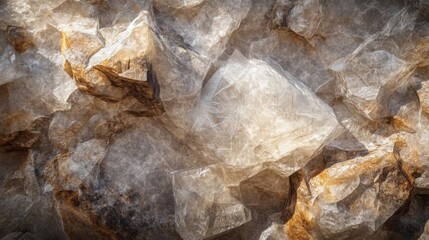 Naklejka premium Crystalline Rock Formation with Fissures and Shadows