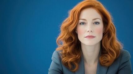 Naklejka premium A vibrant redhead captivates with her powerful keynote speech, inspiring a diverse crowd with actionable business insights.