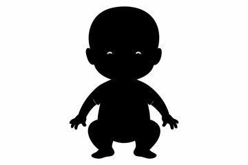 Obraz premium Baby Silhouette Icon on White Background.