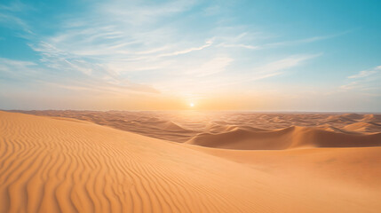 A mesmerizing mirage on the horizon of a vast desert.