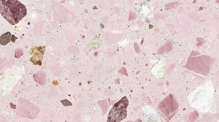 Pink and Brown Terrazzo with Irregularly Shaped Chips