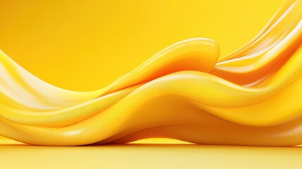 Obraz premium Vibrant yellow wallpaper background with flowing shapes, creating a dynamic and stylish aesthetic.