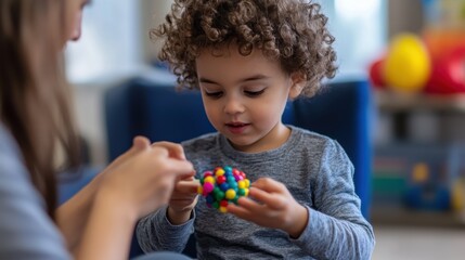 Child Engaged in Play with Fidget Toy