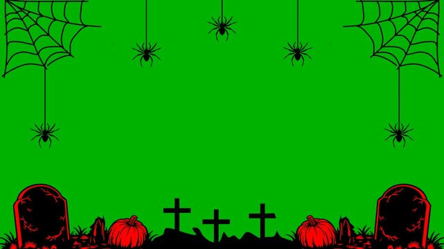 Motion graphic Halloween background green screen