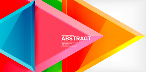 Abstract background - glossy triangles. Vector Illustration For Wallpaper, Banner, Background, Card, Book Illustration, landing page