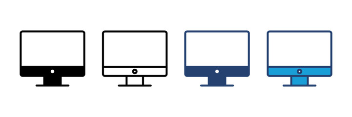 Computer icon vector. computer monitor icon vector.