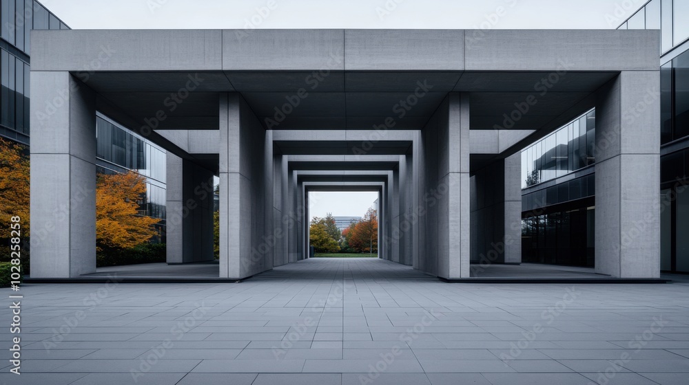 Poster modern architectural structure with clean lines