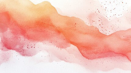 Fototapeta premium Abstract Watercolor Painting with Orange and Red Hues