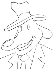 Obraz premium Portrait drawing of cute dog