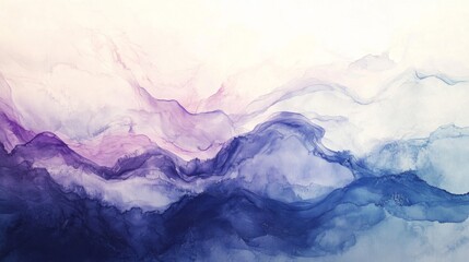 Fototapeta premium Abstract Watercolor Painting with Purple and Blue Hues