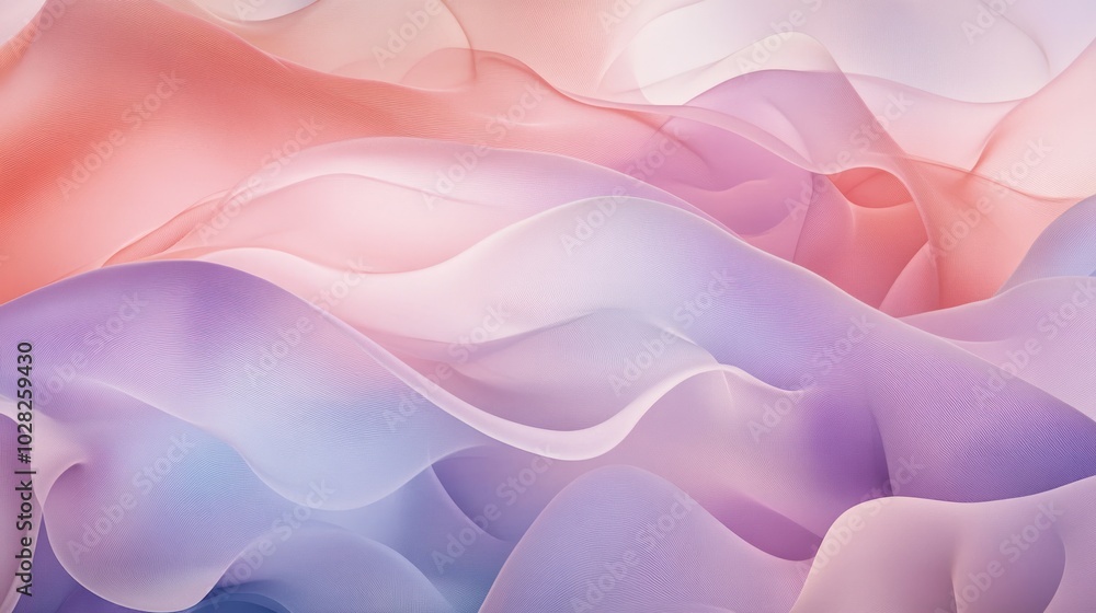 Aufkleber soft, flowing abstract waves in pastel colors create a calming visual effect.