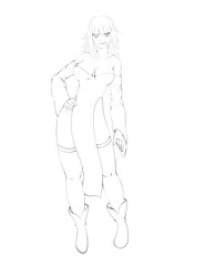 Beautiful anime girl with dark skin