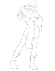 Anime girl with a purple hair