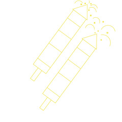 Rocket Outline - Firecracker- Firework- Happy Diwali- Happy New year