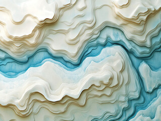 Obraz premium Abstract topography in soft shades of blue and beige