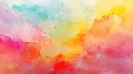 Abstract Watercolor Painting with Blending Colors