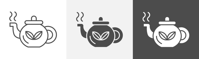 tea pot icon Flat design on isolated background