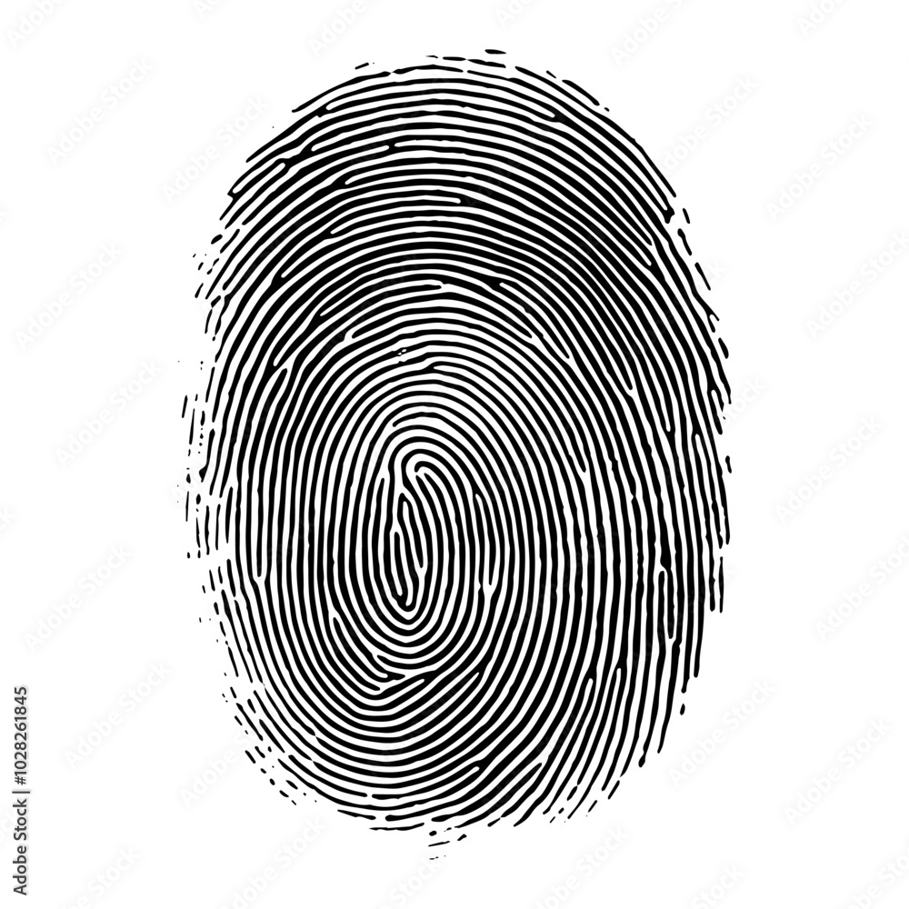 Poster real fingerprint in white background super macro. fingerprint or thumbprint set isolated