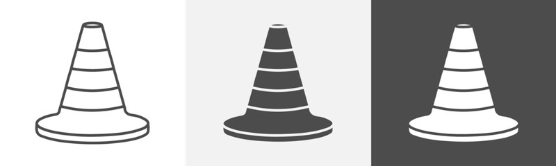 traffic cone icon Flat design on isolated background