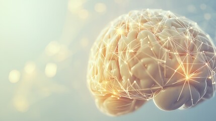 Obraz premium Close-up of human brain with intricate neural pathways, symbolizing cognitive biases and complex thought processes, ideal for educational or scientific presentations.