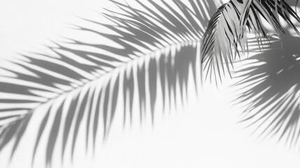 Obraz premium Palm Leaf Shadow Cast on a White Wall