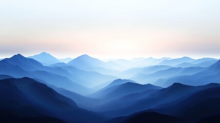 Obraz premium Serene Blue Mountain Ranges