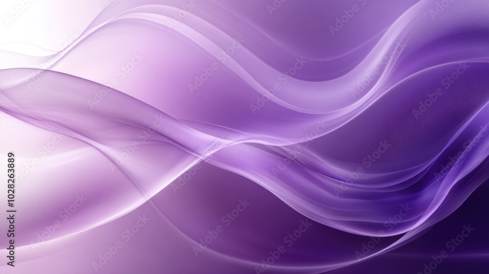 Aufkleber abstract waves in shades of purple create a calming and fluid visual effect.