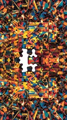 Obraz premium Abstract puzzle background with one piece missing