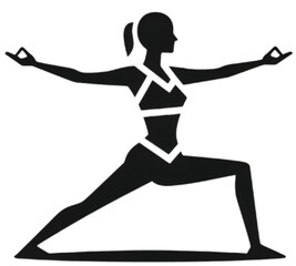 Fototapeta premium Pictogram of a person doing yoga exercises. Generative ai