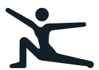 Pictogram of a person doing yoga exercises. Generative ai