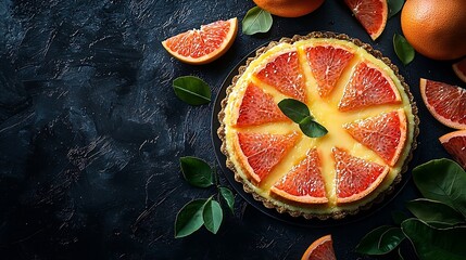 Creme brulee grapefruit custard tart : Generative AI