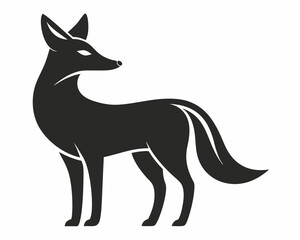 Fototapeta premium Minimalist Animal Silhouette Sleek Fox or Deer Design with Clean Lines.