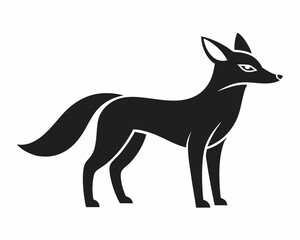 Obraz premium Minimalist Animal Silhouette Sleek Fox or Deer Design with Clean Lines.