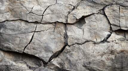 Close-up of a Cracked and Weathered Rock Surface