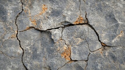 Obraz premium Cracked and Weathered Gray Rock Surface