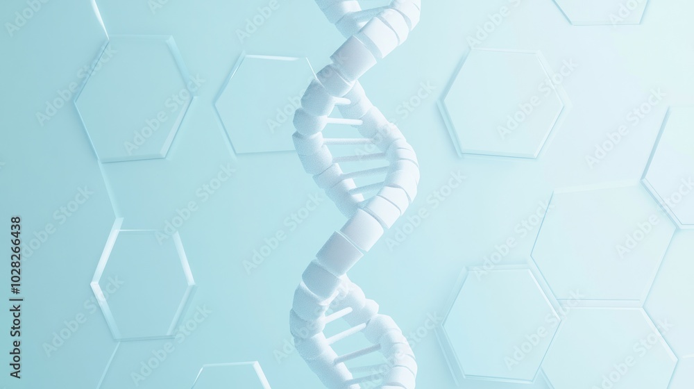 Poster abstract dna structure with hexagon pattern