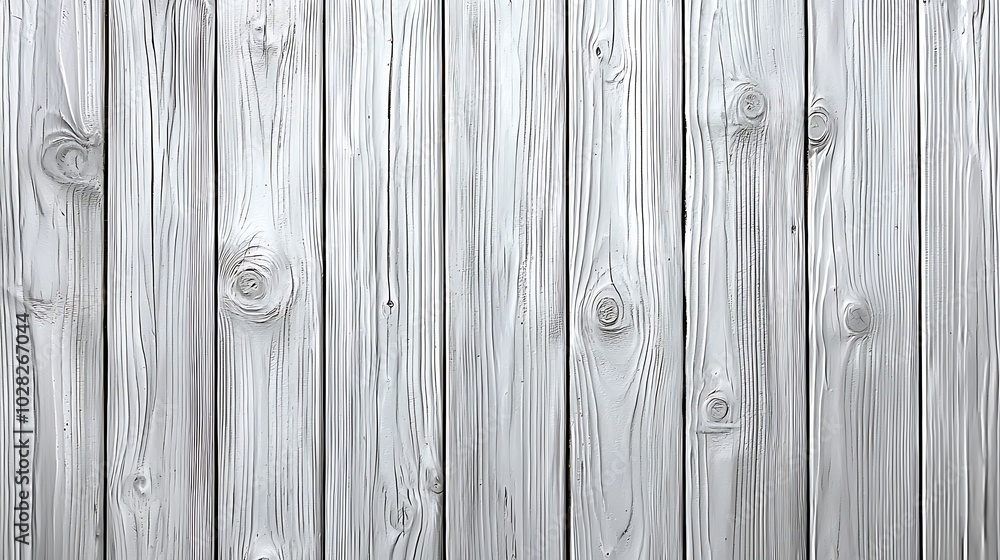 Aufkleber White wooden background with high resolution Copy space Top view : Generative AI