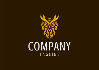 Vector illustration of Luxury Owl Logo Design